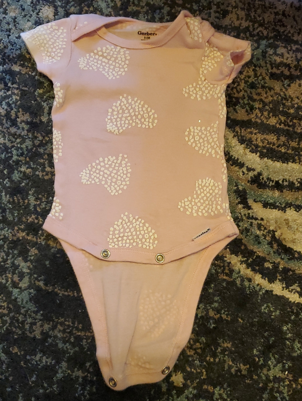 Gerber Pink Heart Dot Baby One-Piece Bodysuit